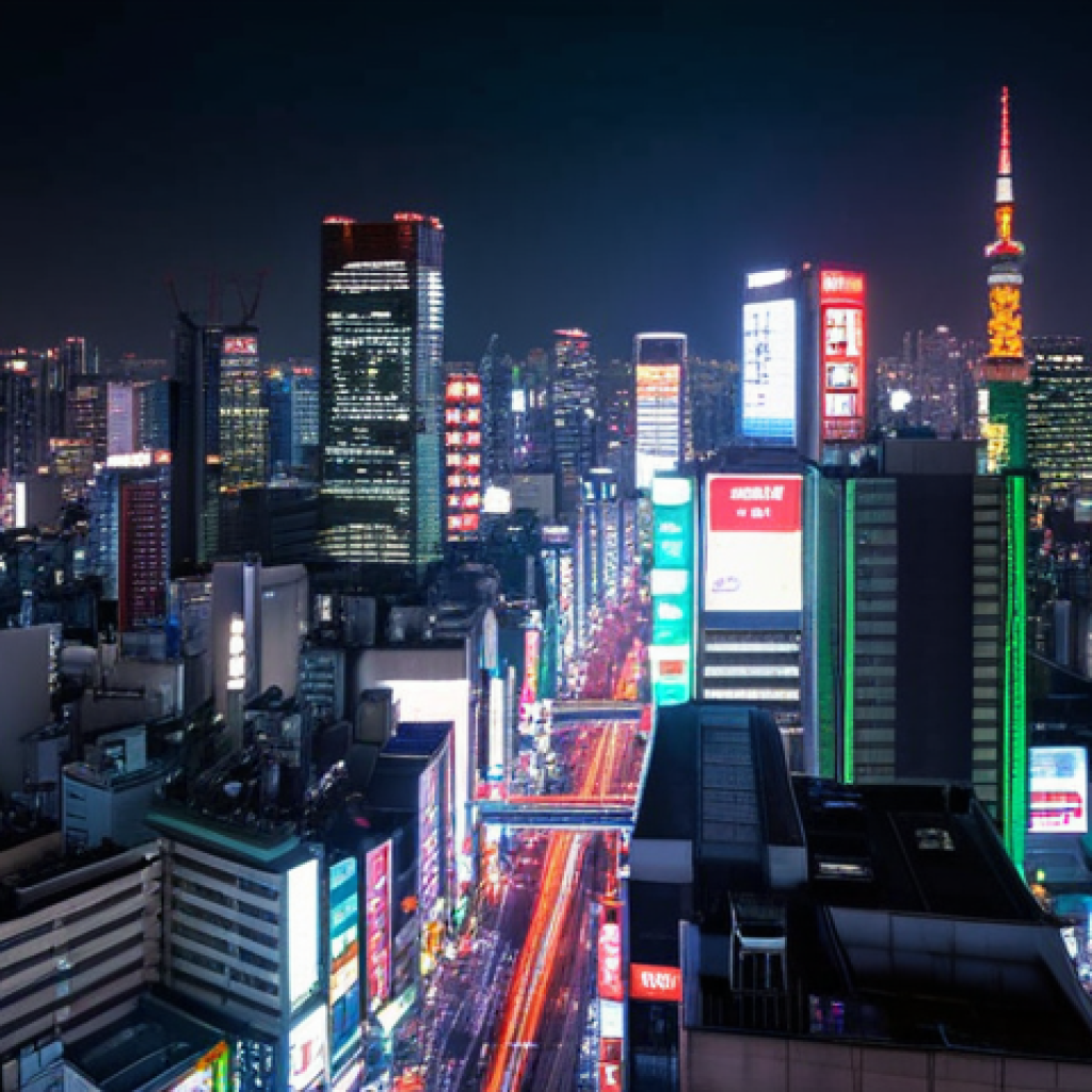 **Tokyo, Shinjuku at night:**  A dazzling, vibrant cityscape with towering skyscrapers illuminated in neon lights.  Focus on the energy and modern atmosphere, capturing the feeling of being lost in a world of light.