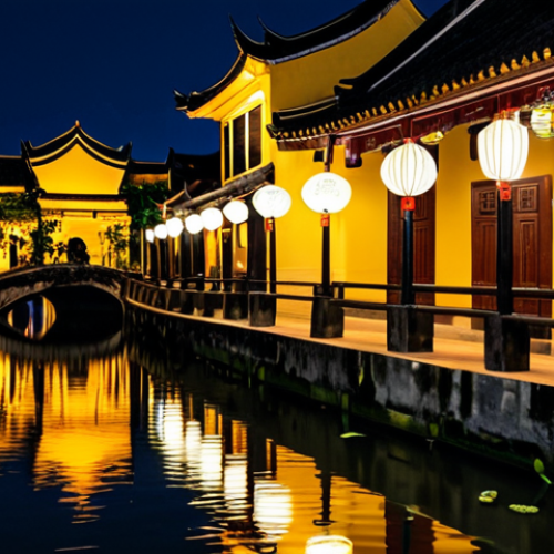 Home 25 **
**Prompt:** A tranquil scene of Hội An Ancient Town at night. Lanterns cast warm, inviting light on the historic architecture. Reflections shimmer in the still water of the canal. Focus on the cultural heritage and the safe, family-friendly atmosphere. Includes "safe for work," "appropriate content," "fully clothed," "modest," and "professional photography."
**